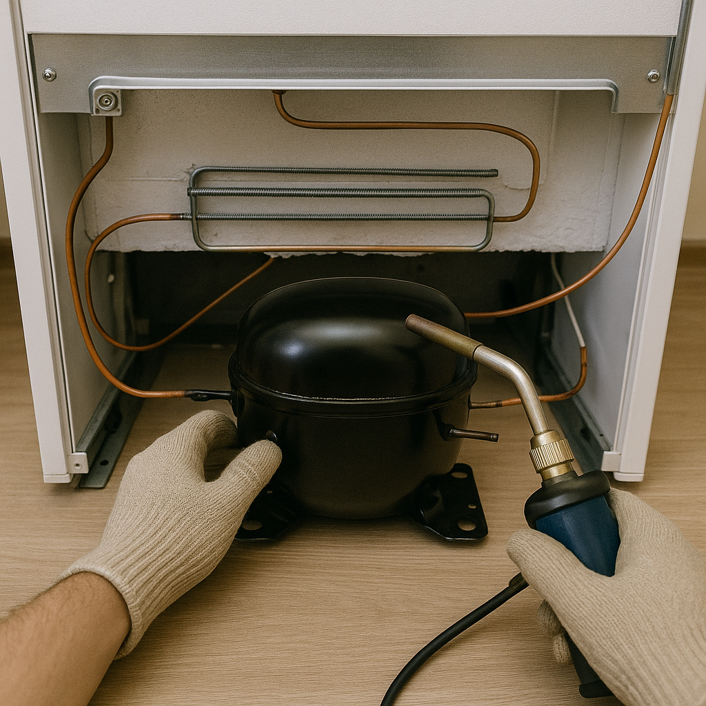 Замена компрессора на холодильнике Indesit