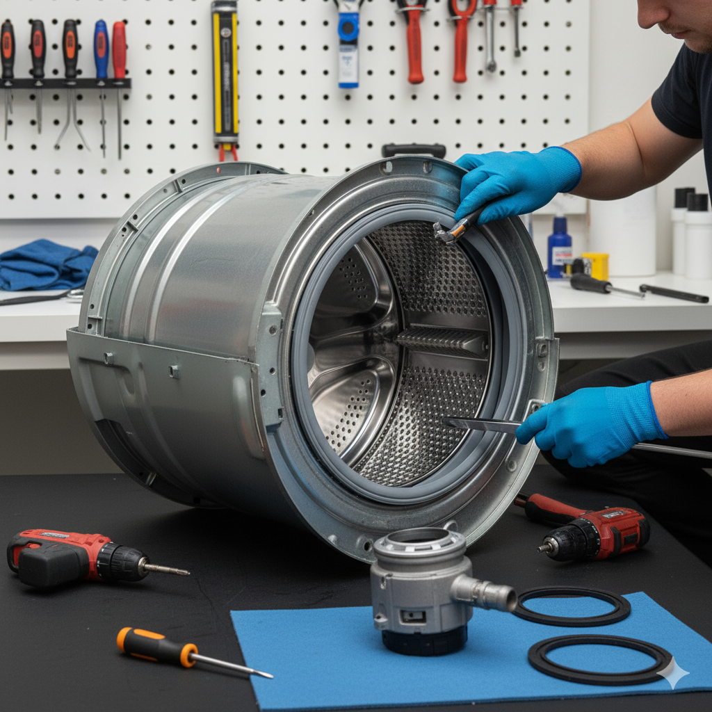 Замена подшипников в неразборном баке Indesit