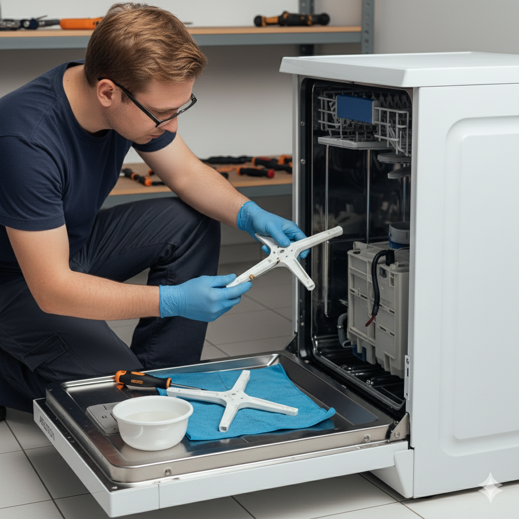 Чистка разбрызгивателей посудомоечной машины Electrolux