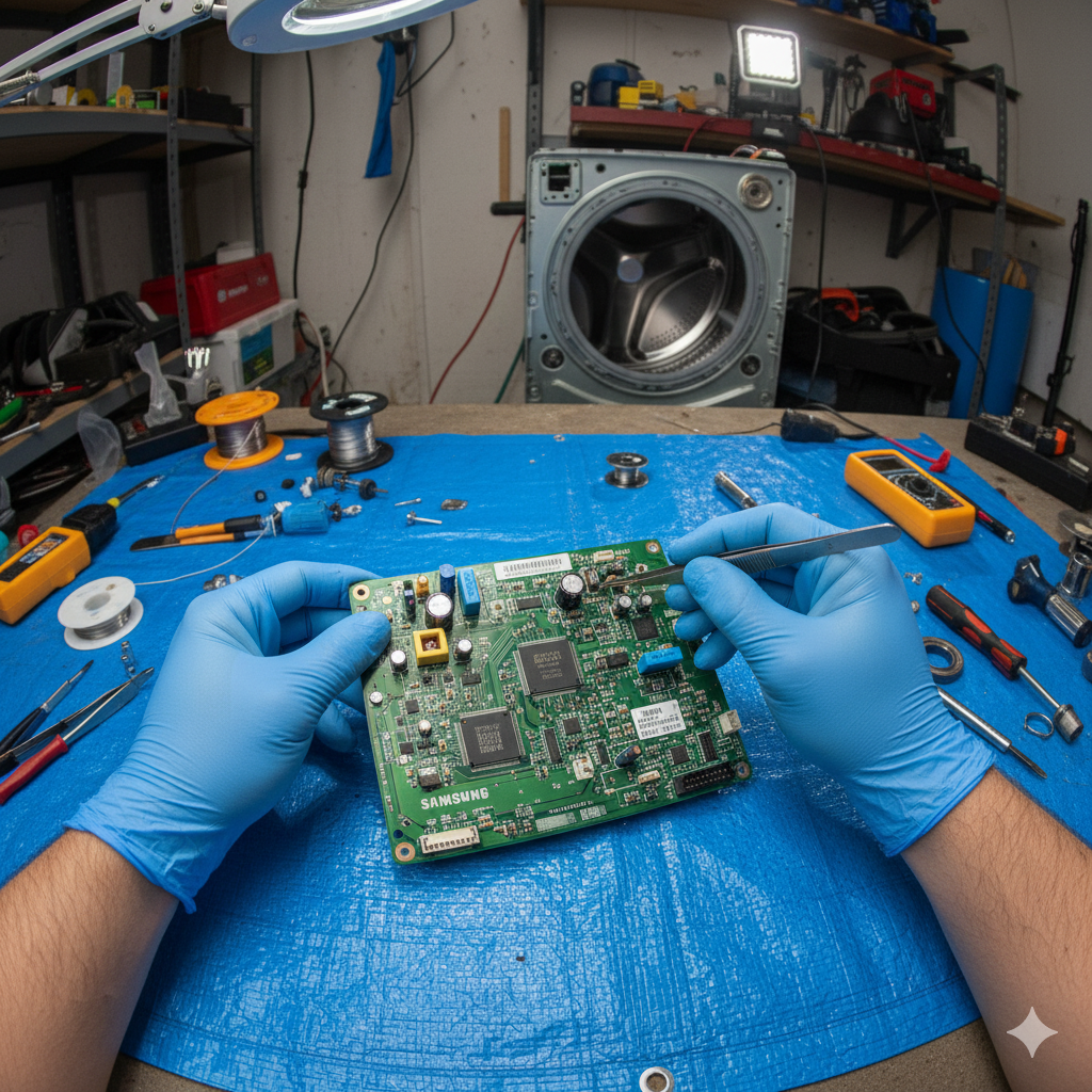 Ремонт и пайка платы управления стиральной машины Samsung