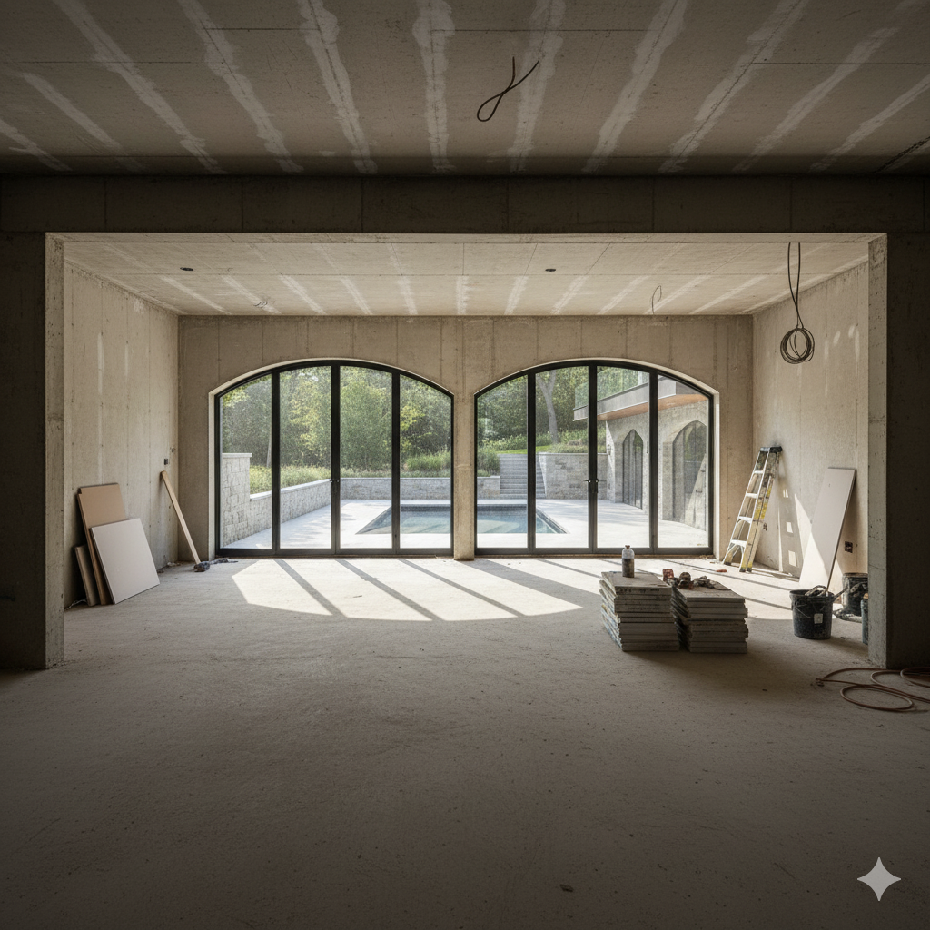 Чистый и сухой подвал в коттедже после обработки