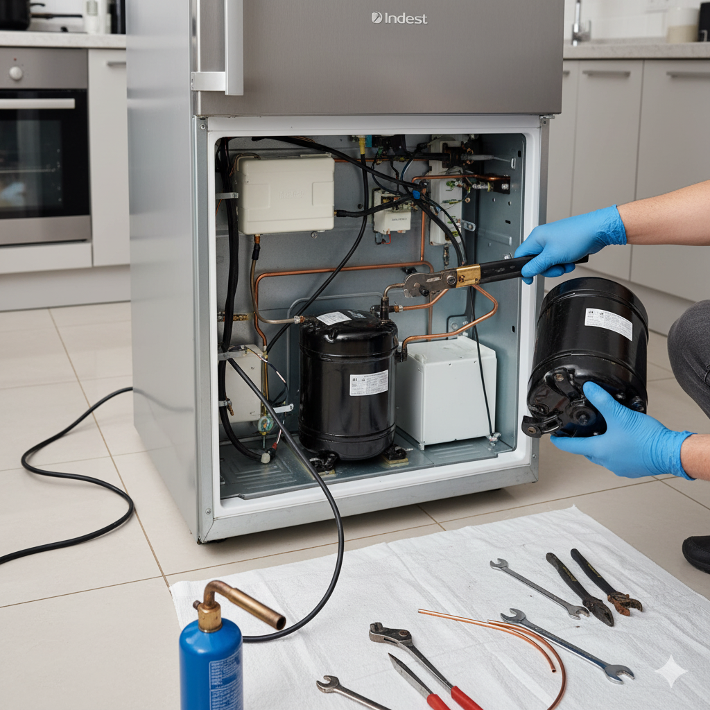 Замена мотора-компрессора на холодильнике Indesit