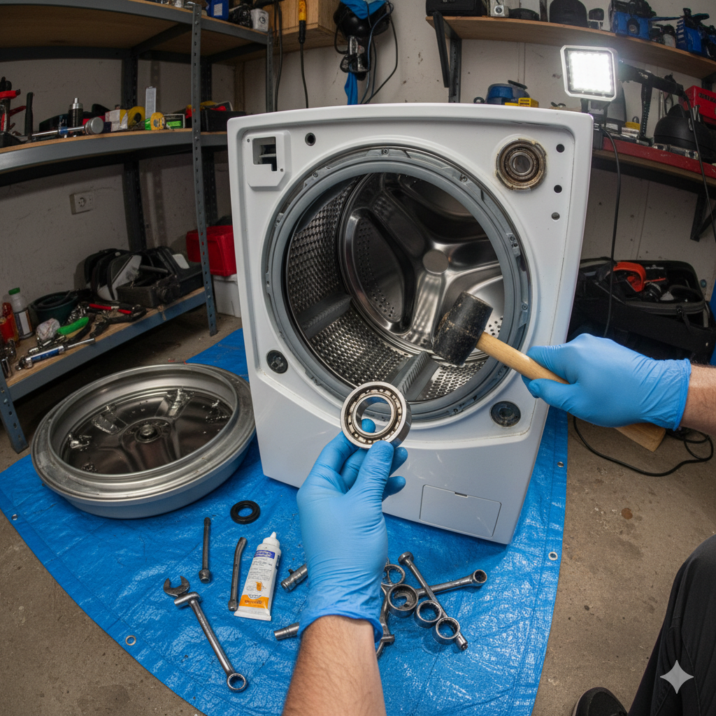Процесс замены подшипников в стиральной машине