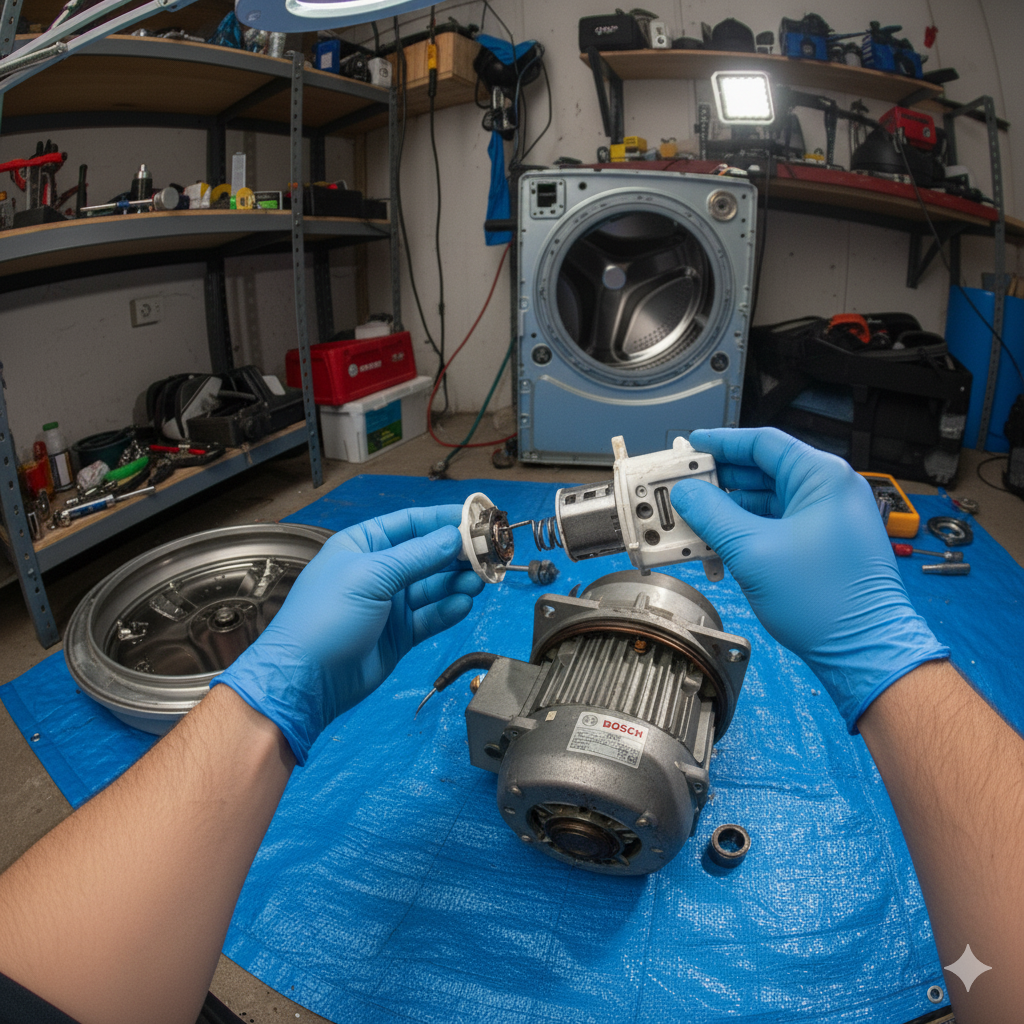 Замена щеток электродвигателя в стиральной машине Bosch
