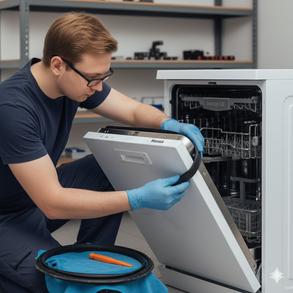 Замена уплотнителя двери посудомоечной машины Hansa