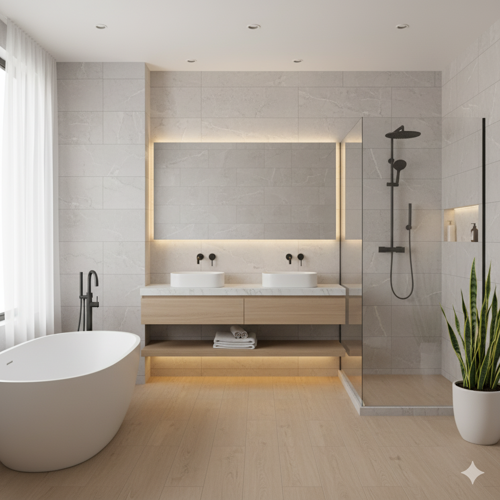 Чистая ванная комната в квартире