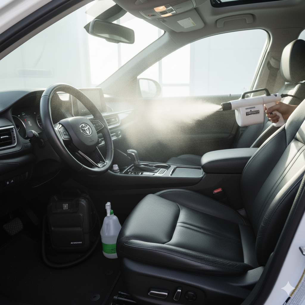 Чистый и свежий салон автомобиля после обработки